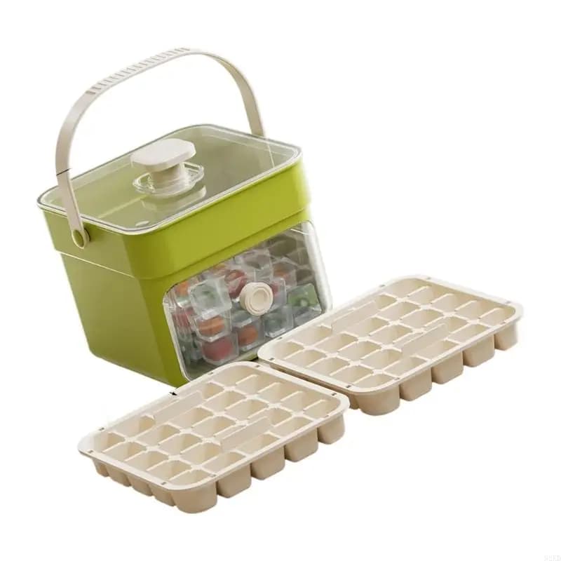 62KD Space Efficient Ice Cubes Tray Ice Molds with Lid Perfect For Busy Families