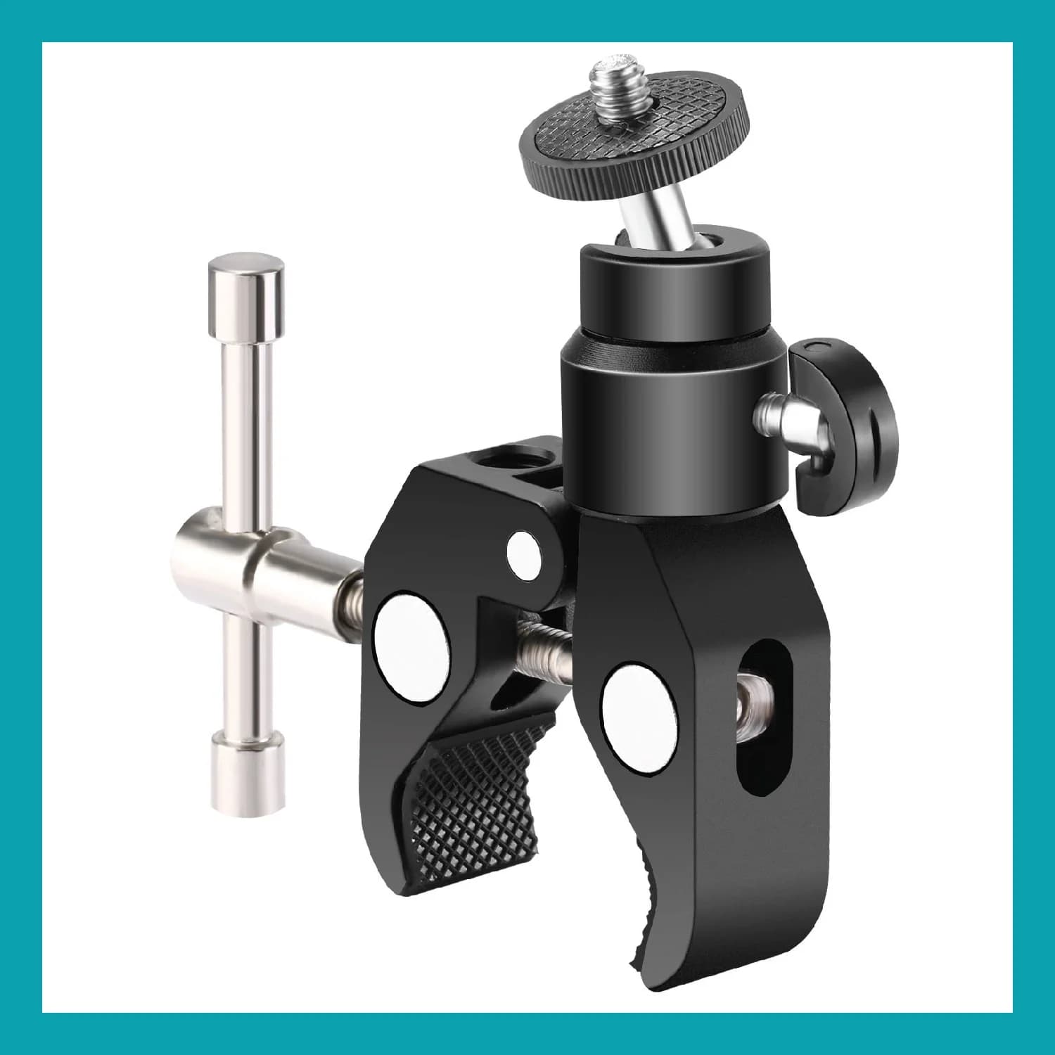 Neewer Super Clamp with Mini Ball Head 1/4" Screw Cold Shoe Mount Adapter for Field Monitor Flash Microphone LED Light Stand