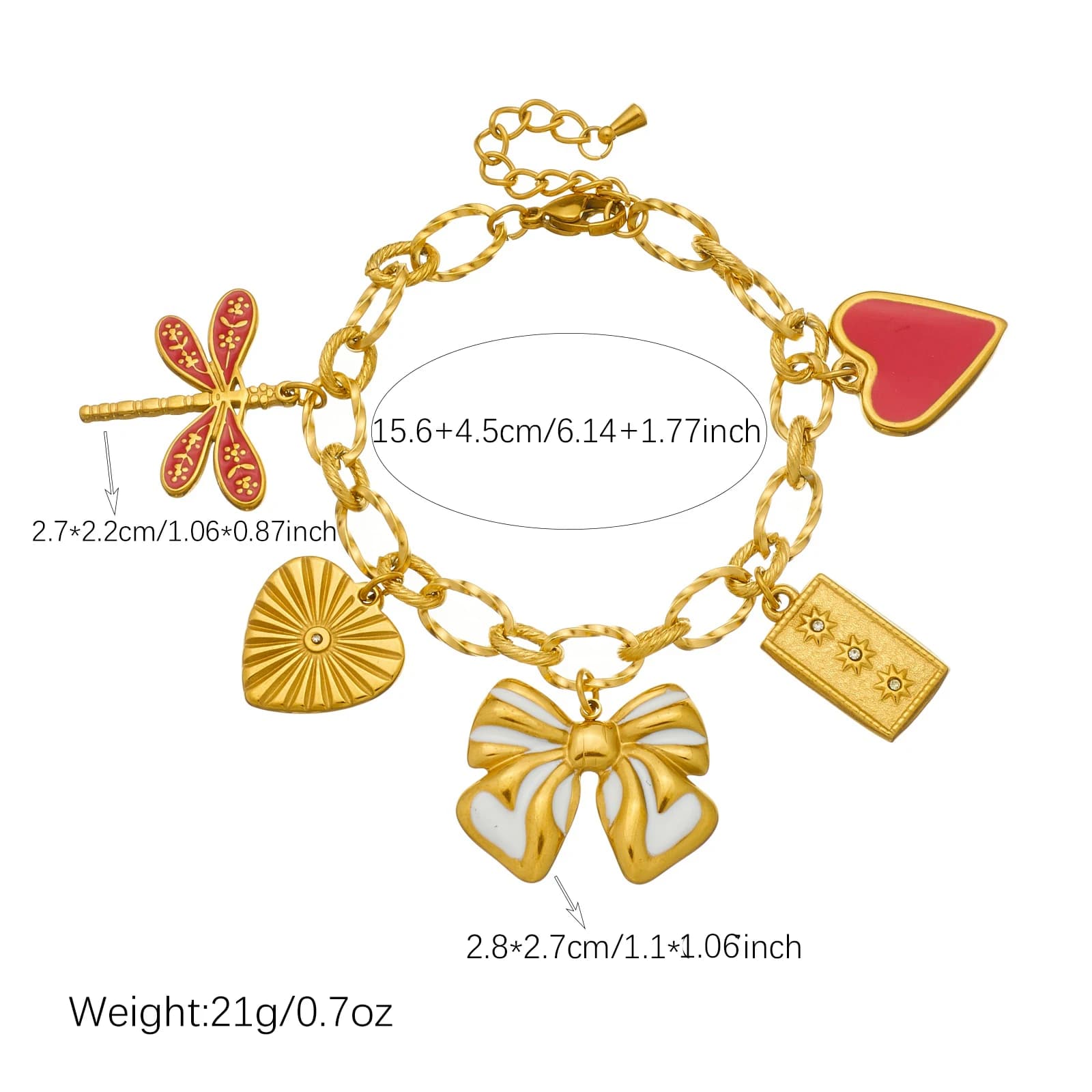 Bracciale XIYANIKE in Acciaio Inossidabile 316L con Ciondolo a Cuore e Fiocco, Gioiello Trendy e Delicato, Regalo Ideale per Lei, Perfetto per Occasioni Speciali