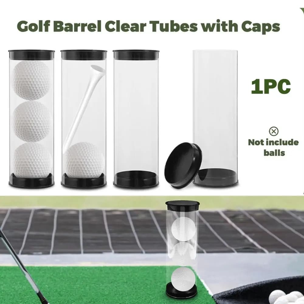 Nuovo Tubo Trasparente Porta Palline da Golf Rotondo 45X135MM Contenitore per Palline da Golf per Collezionisti ed Appassionati