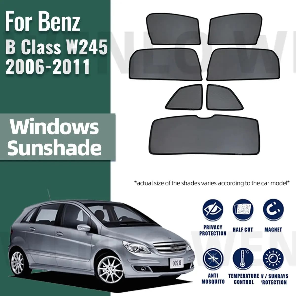 Per Mercedes Benz Classe B W245 2006-2011 Auto Parasole Personalizzato Finestra Laterale Tenda Protezione Solare Visiera Parabrezza Anteriore