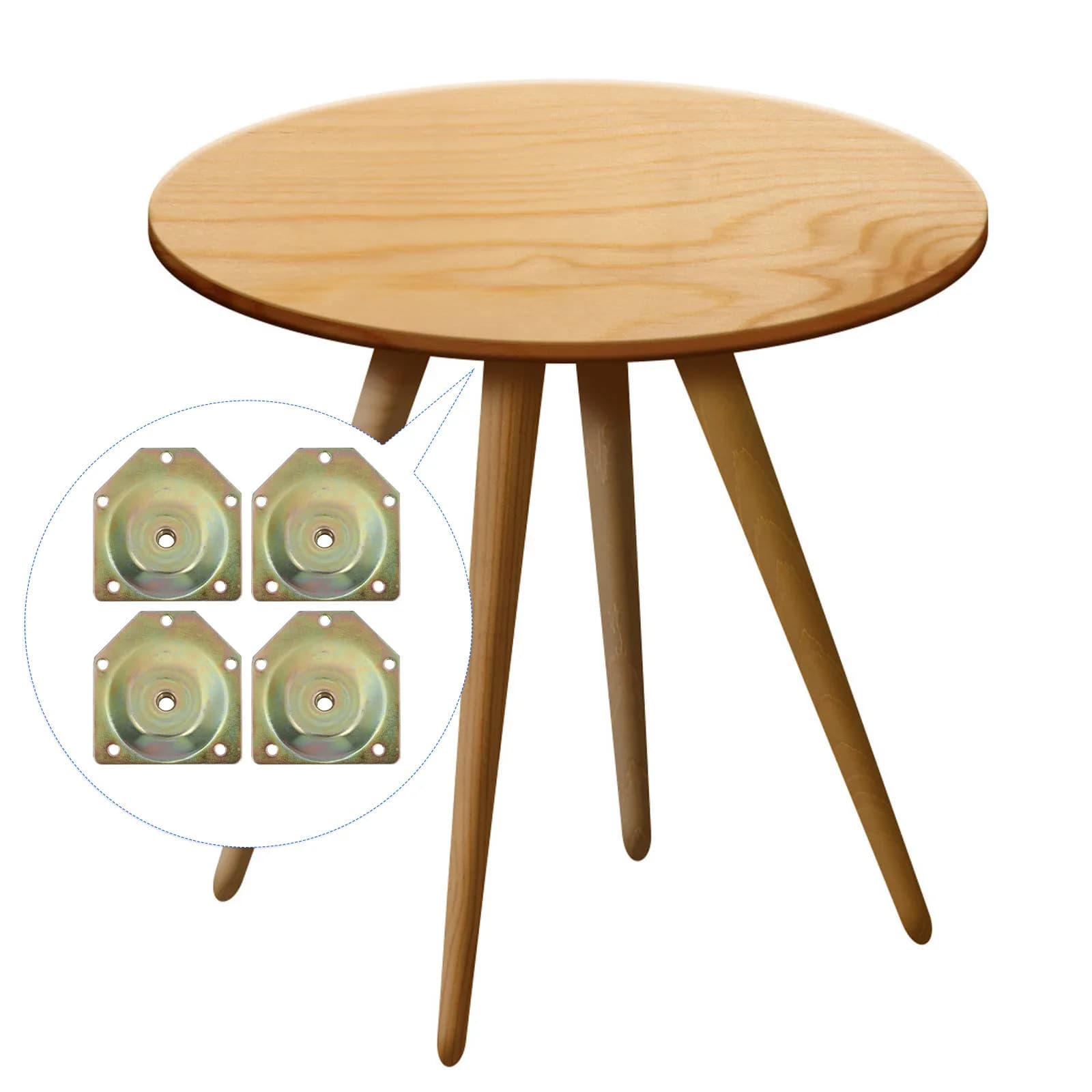 Furniture Leg Mounting Plates 4 Piece 12 Degree Angled Brackets with Nuts for Chair Table Sofa Repair