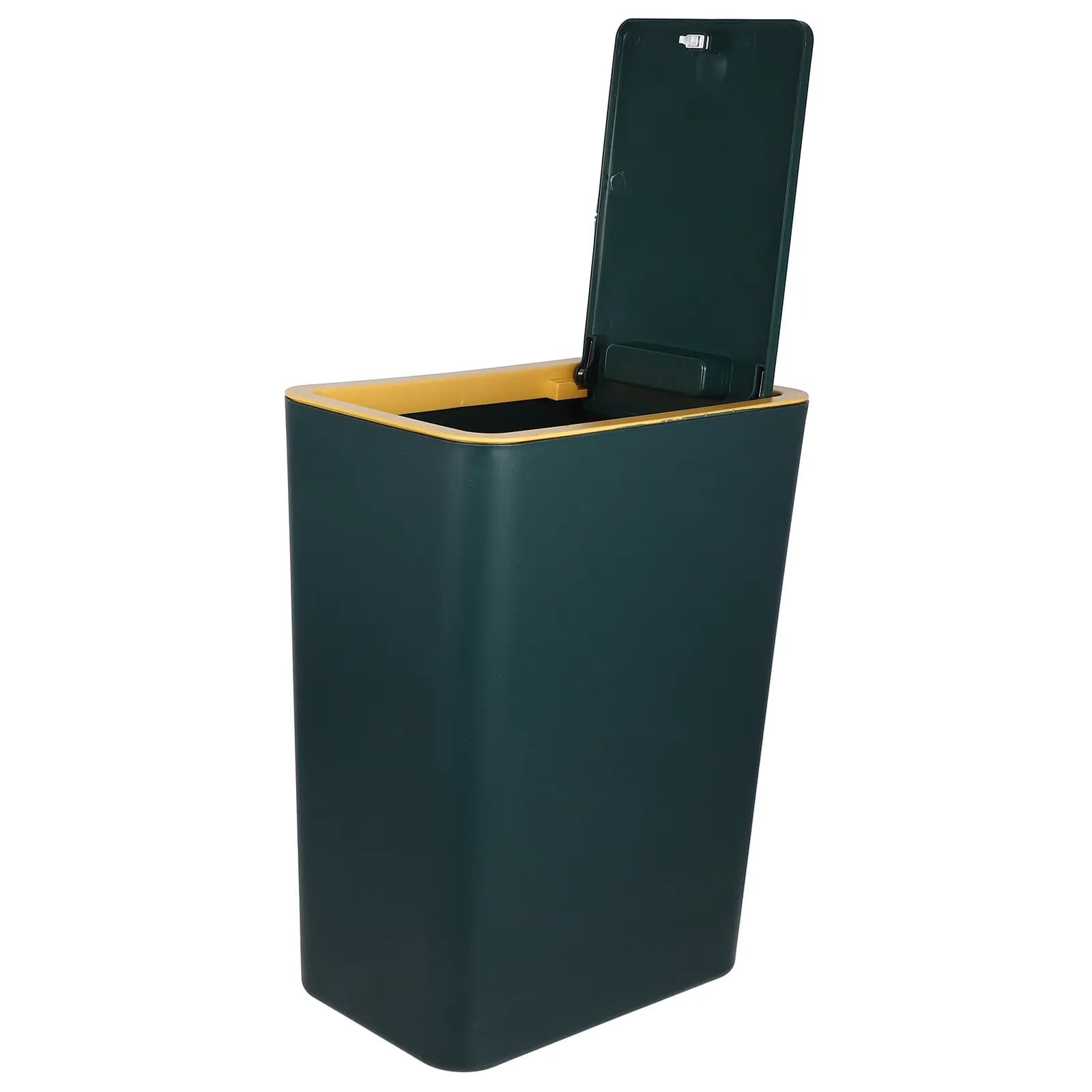 Cestino per Rifiuti in Plastica Stretto con Coperchio 10L, Bidone Domestico per Bagno, Camera da Letto, Cucina, Ufficio, Cestino Moderno per Rifiuti