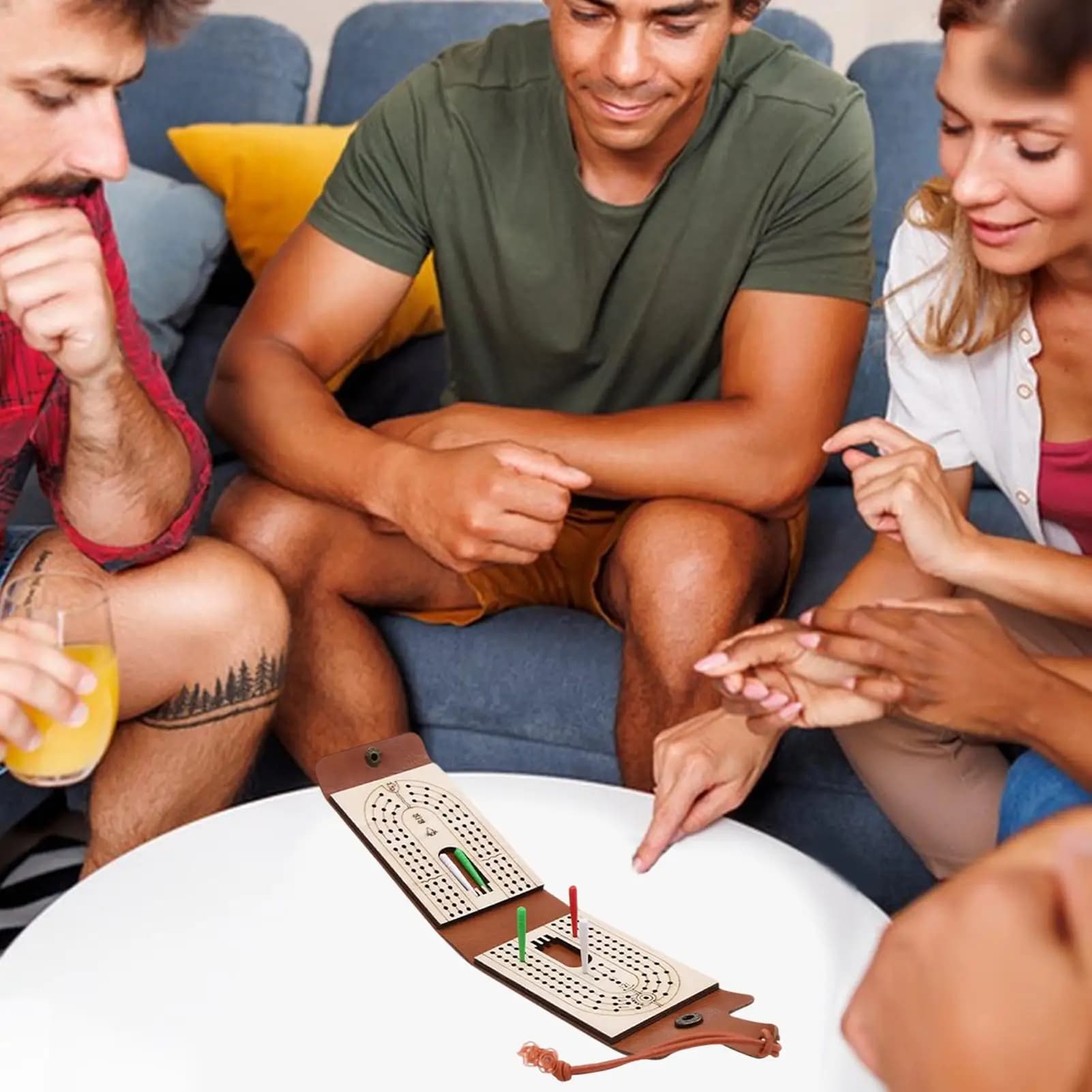 Set da gioco da tavolo Cribbage Gioco da tavolo pieghevole da viaggio Cribbage Carta da gioco tradizionale con portaoggetti interattivo da tavolo per