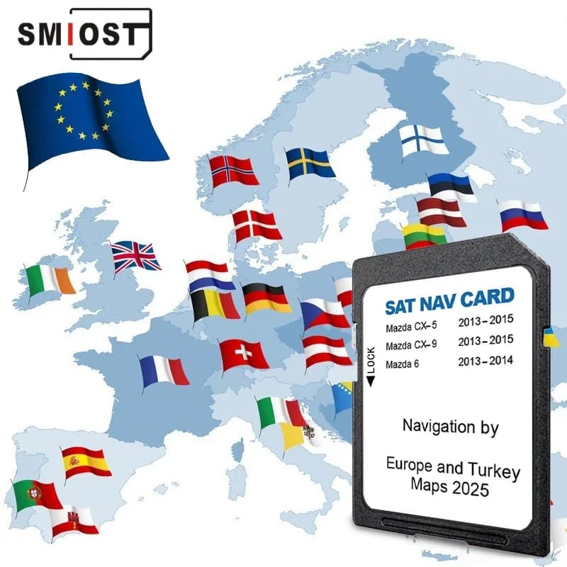 for Mazda 6 CX5 CX9 2025 Memory Card Navigation SD Card 8GB UK EU Turkey GPS Map Version Card Navi Software Update