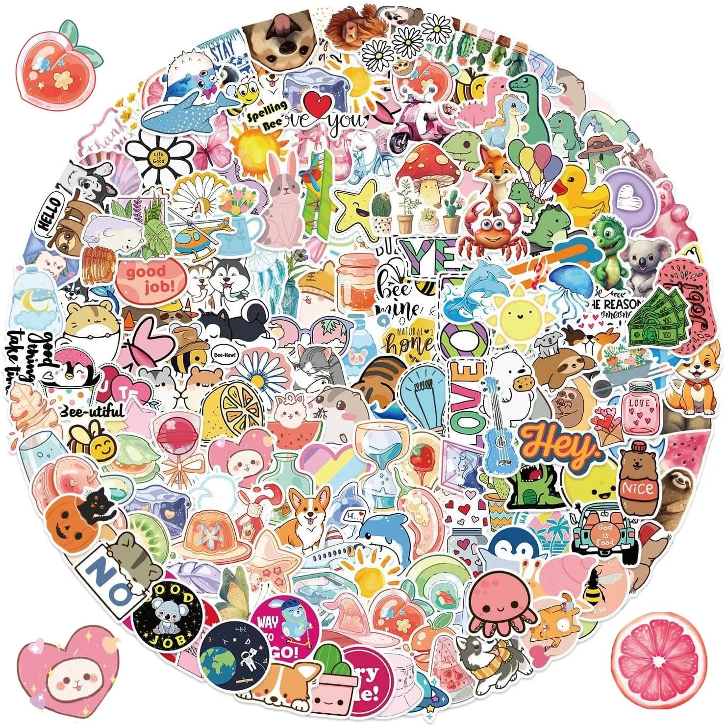 200 Adesivi per Bottiglie d'Acqua per Bambini e Adolescenti, Adesivi Creativi in Vinile per Laptop, Auto, Bagagli, Quaderni