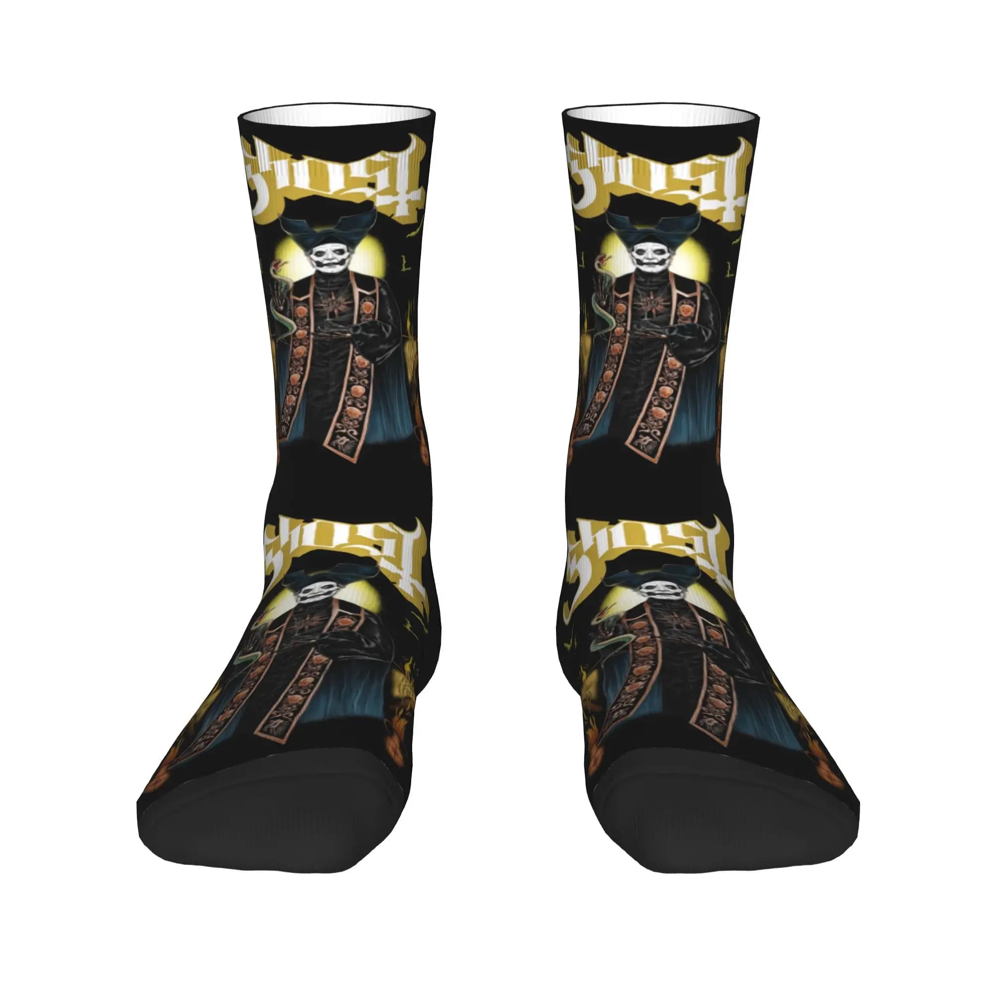 Fun Mens Ghost Swedish Heavy Metal Rock Band Dress Socks Unisex Comfortable Warm 3D Printed Crew Socks