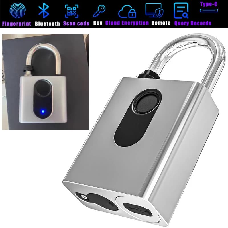 Lucchetti intelligenti APP OKLOCK + programma + 60 impronte digitali + lucchetto antifurto chiave telefono Bluetooth Autorizzazione remota sblocco