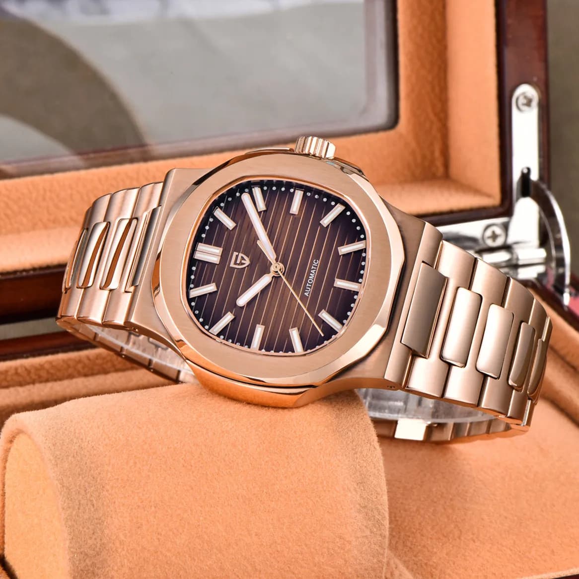 PAGANI DESIGN NewRose Gold Luxury Seagull ST6 Orologio da uomo meccanico automatico Orologio da uomo impermeabile in acciaio inossidabile con zaffiro