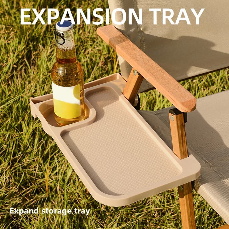 Outdoor Camping Chair Accessory, Universal Folding Cup Holder Side Tray For Recliners