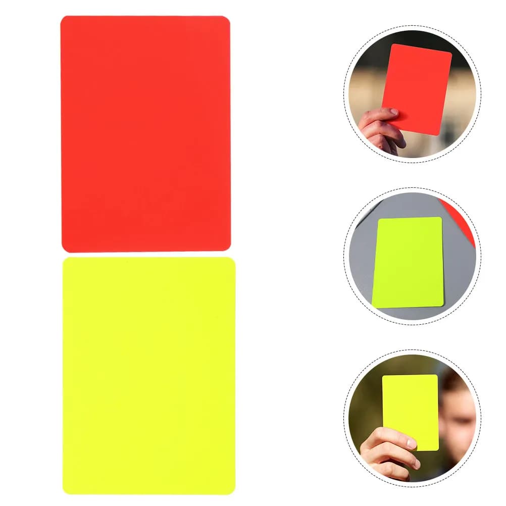 12Pcs Standard Soccer Referee Cards Red Yellow PVC Portable Flexible Long-Lasting for Football Basketball Rugby Badminton Match