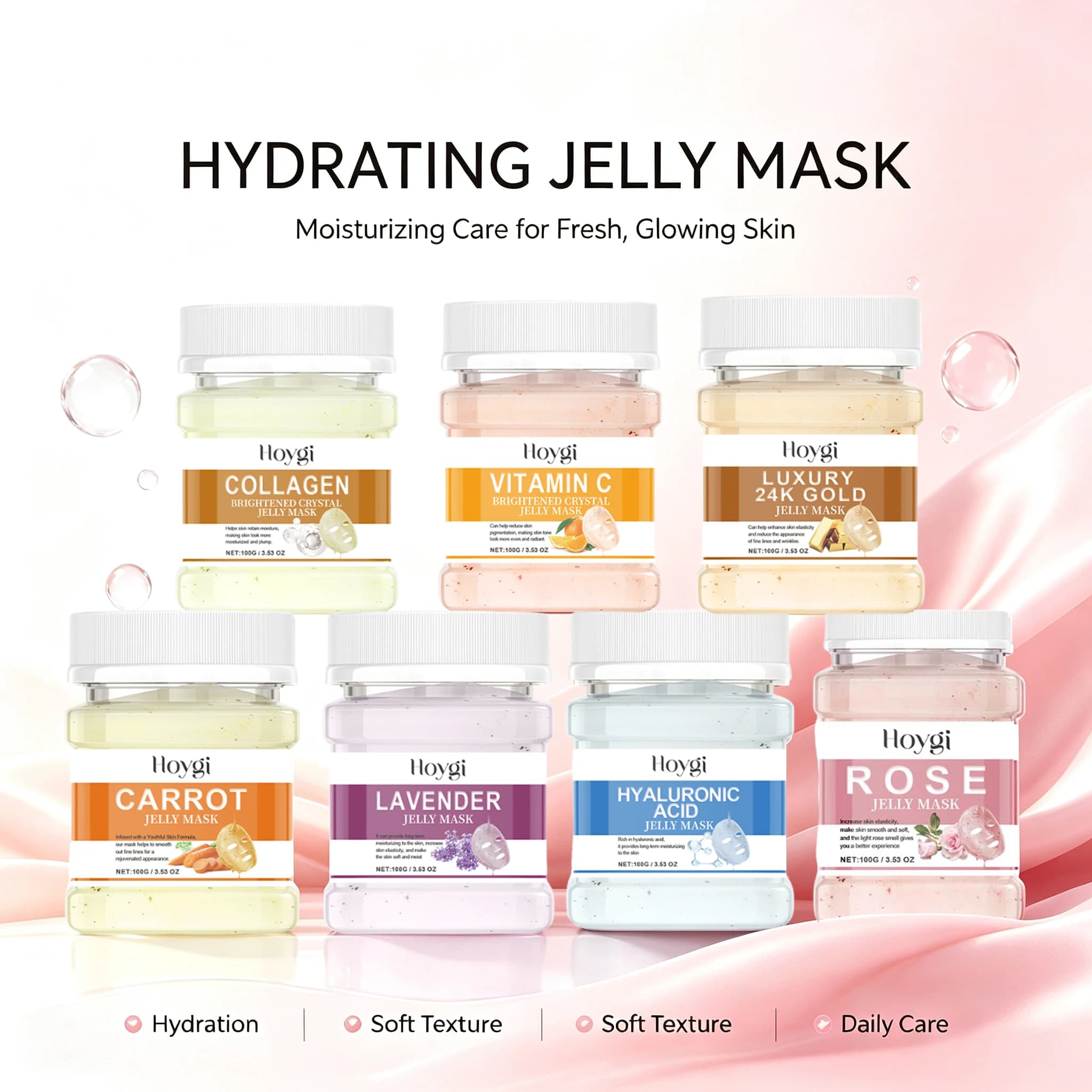 7Designs Viral Hydro Jelly Mask Powder Deep Hydrating Pore Tightening Firming Peel Off Rubber Face Mask DIY K-Beauty Home Spa