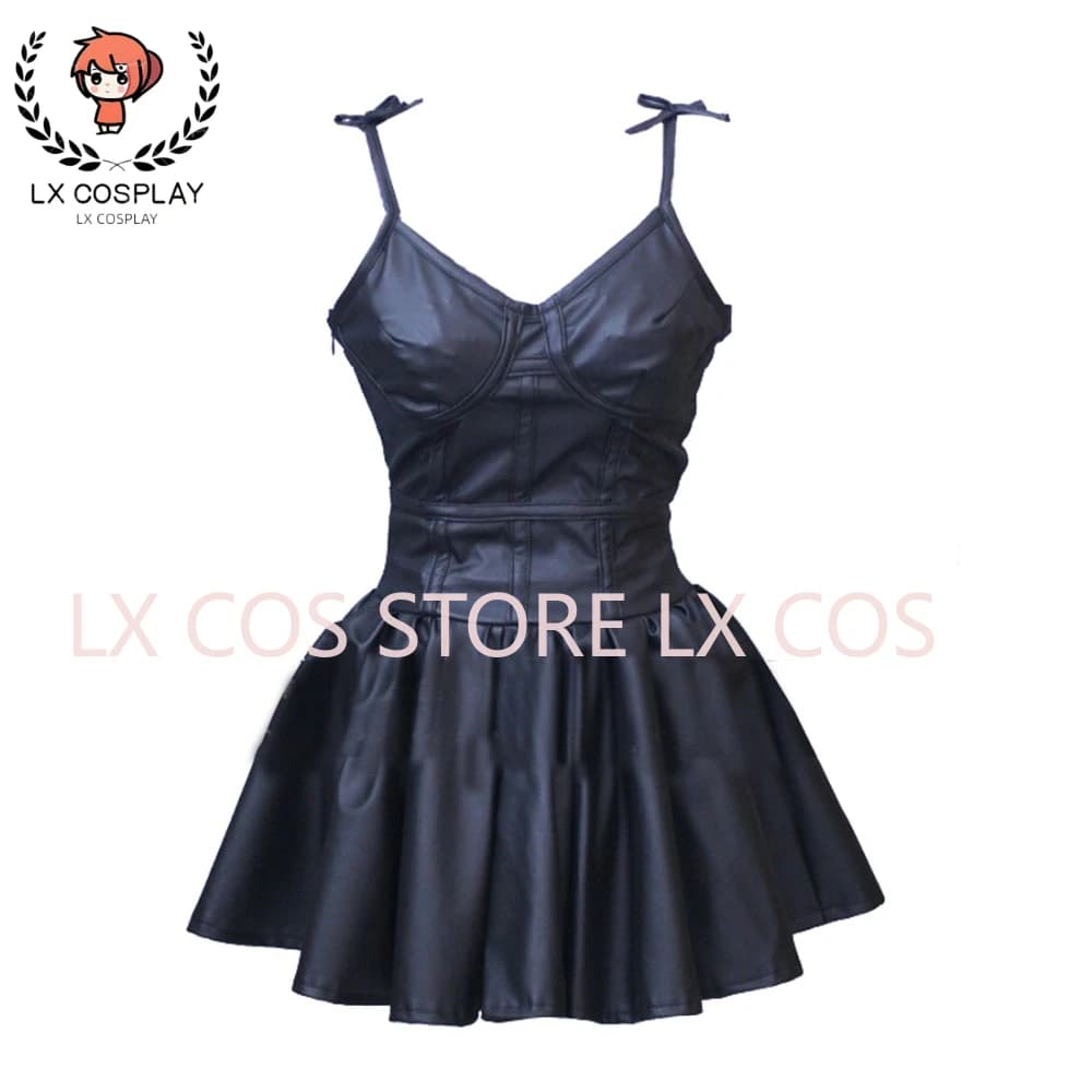 Costume Cosplay Anime The Future Diary Gasai Yuno, Abito in Pelle PU Nera, Gonna con Bretelle Mirai Nikki, Costume per Performance
