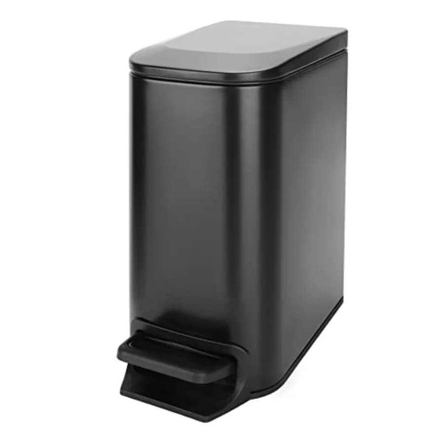 Piccolo Cestino per Bagno con Coperchio e Chiusura Morbida, Pedale, 6 Litri/1,6 Galloni, in Acciaio Inossidabile con Contenitore Interno Rimovibile