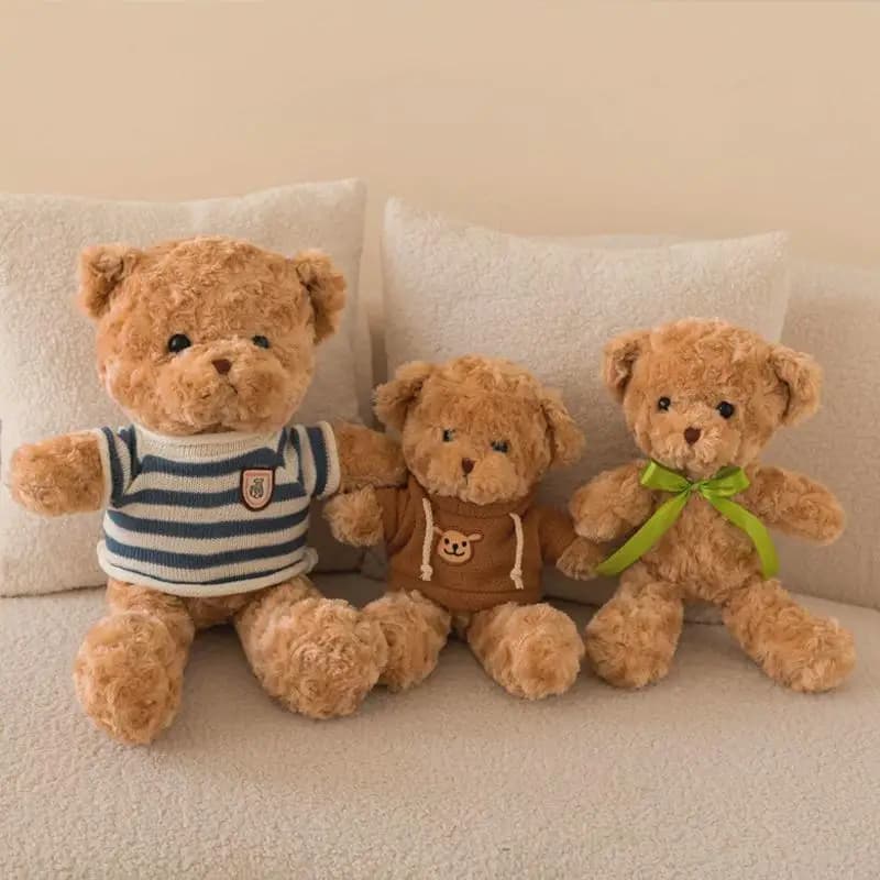 Orsacchiotto di Peluche, Regalo di Compleanno, Piccola Bambola Orso con Maglione, Morbido Peluche per Giovani e Donne, Materiale EVA dal Qinghai, Cina