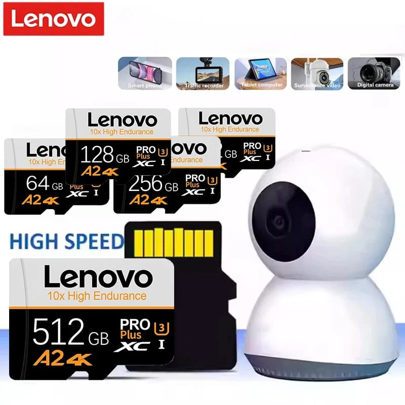 Original High Speed Original-Lenovo Micro TF/SD 16GB 512GB 256GB 128GB 32GB 64GB High Speed V30 for Laptop Desktop Micro TF/SD