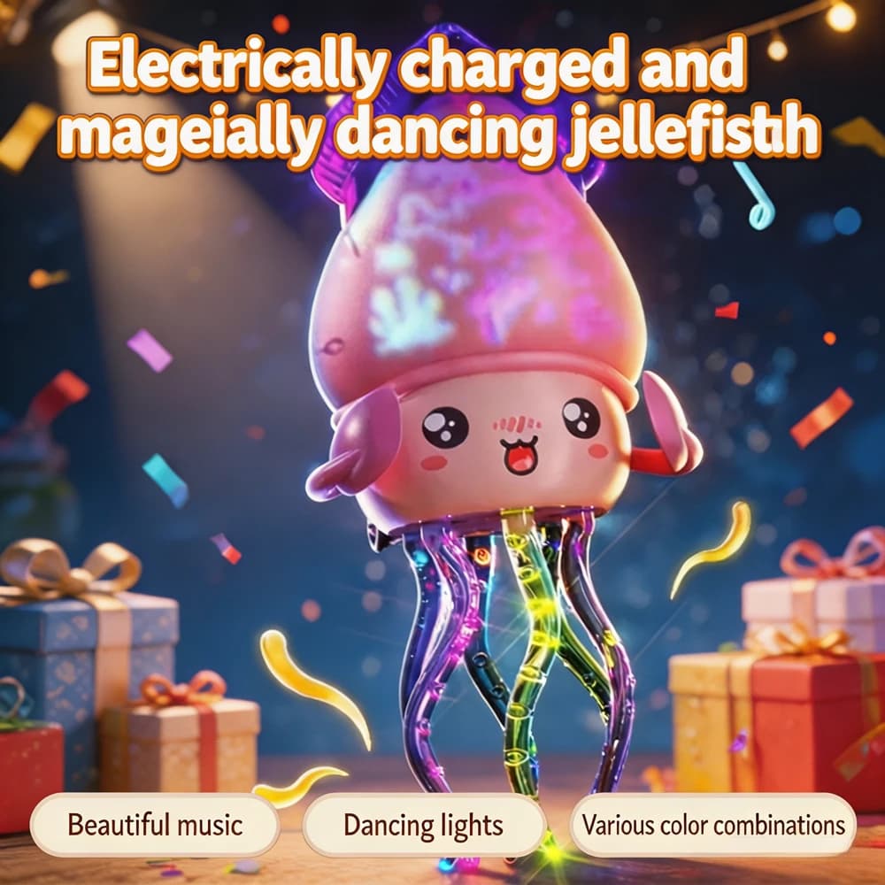 Electric Dancing Octopus Interactive Toy LED Light Up Funny Stress Relief Toy Automatic Obstacle Avoidance Educational Toy