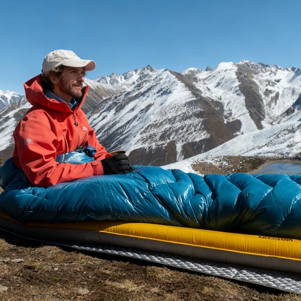 WIDESEA 800PF Sleeping bag in duck mummy 15D Nylon fabric Filling 700G -10 ° hiking equipment and high altitude winter camping