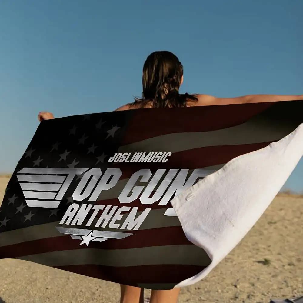 T-Top Gun Anime Beach Swimming Towel, asciugamano morbido e assorbente, regalo per bambini, per viaggi, campeggio, palestra