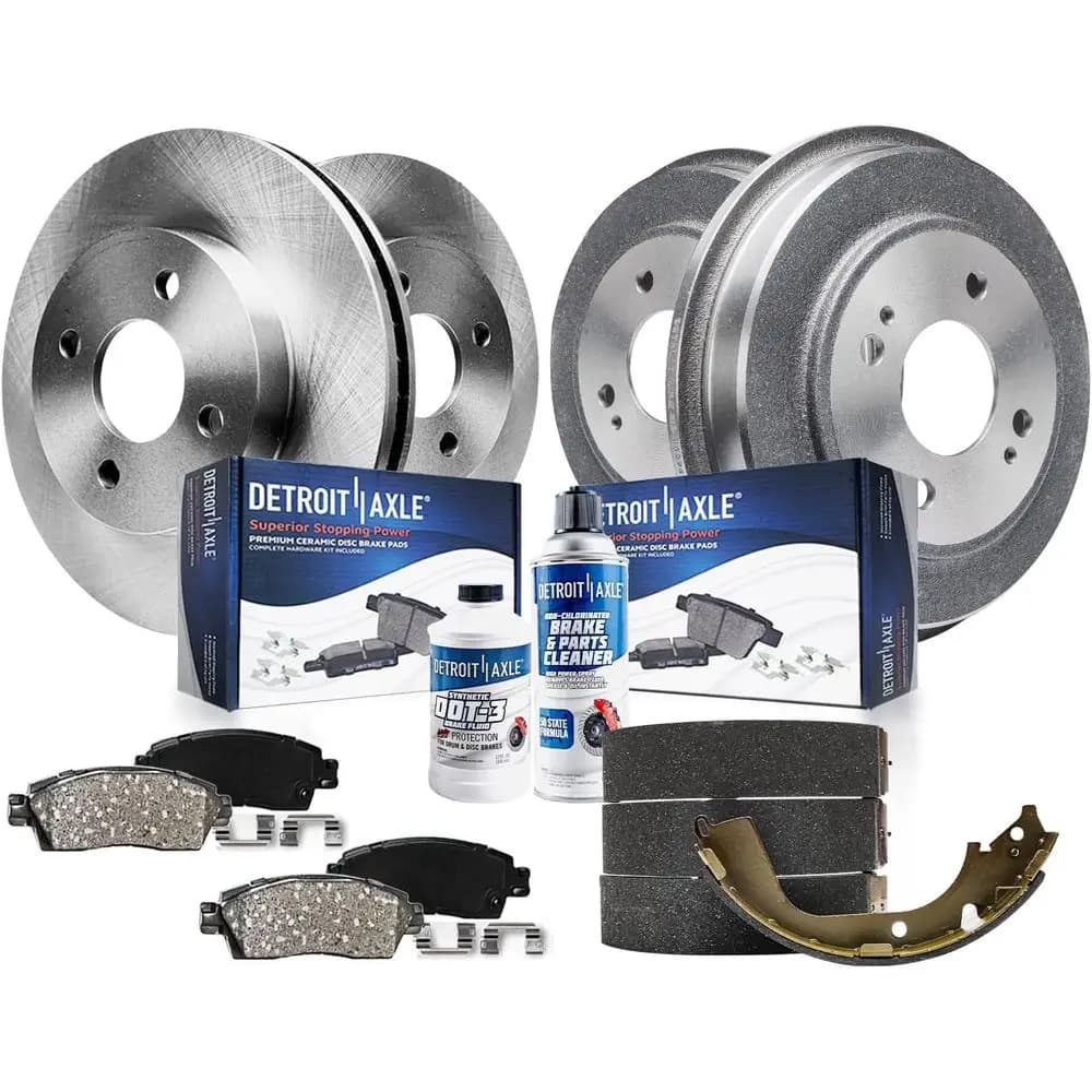 Kit Freni 1.7L per Honda Civic 01-05, Dischi Freno, Pastiglie Freno in Ceramica, Ricambio 2001 2002 2003 2004 2005, Tamburi Freno Semi-metallici