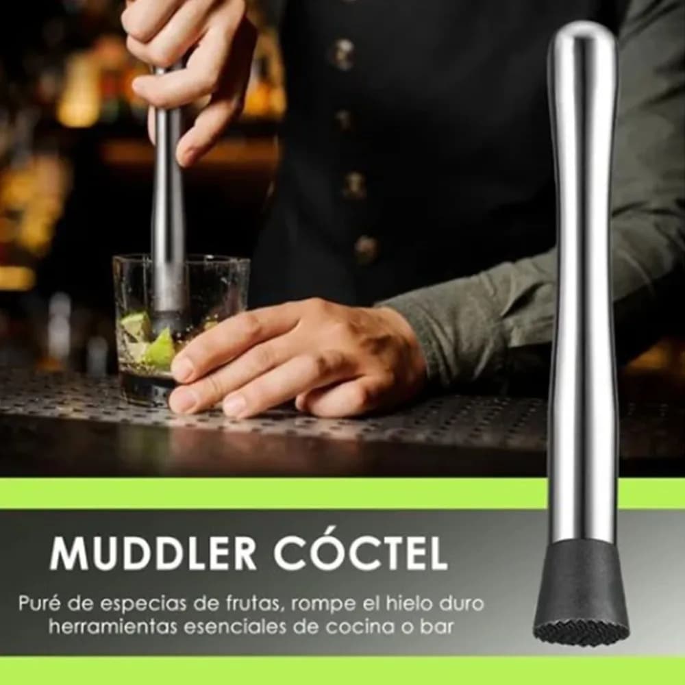 Durable Stainless Steel Bar Tool Set Double Sided Jigger Long Handle Spoon Cocktail Muddler Set Cocktail Shaker Set Bartenders