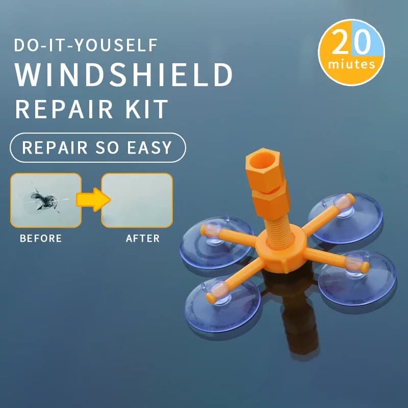 Windshield Repair Kit Quick Fix Car Cracked Glass Windscreen Resin Sealer DIY Auto Window Screen Polishing