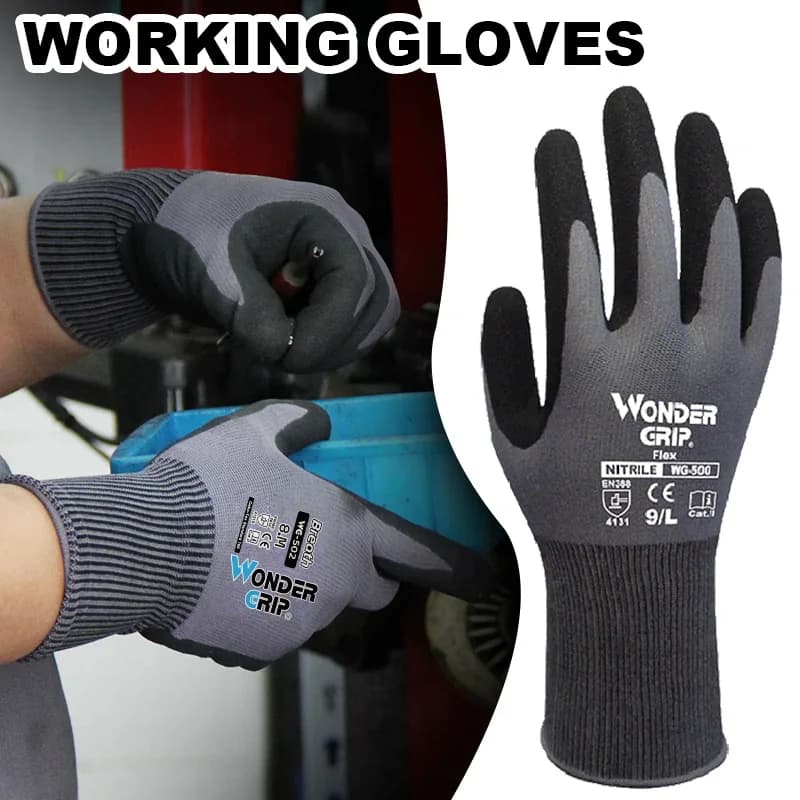 Guanti da lavoro di sicurezza e guanti da giardinaggio Guanti in nylon lavorato a maglia senza cuciture Schiuma traspirante rivestita in lattice Ideale per il miglioramento della casa