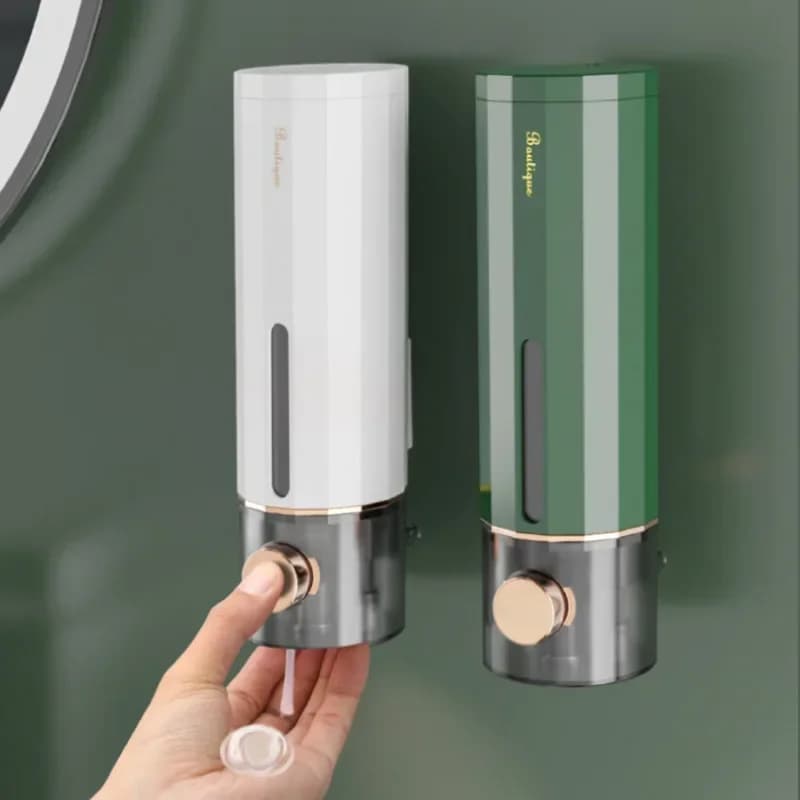 Dispenser manuale di sapone liquido per bagno da parete da 450 ml, disinfettante per le mani, gel doccia per hotel per famiglie, accessori per il bagno