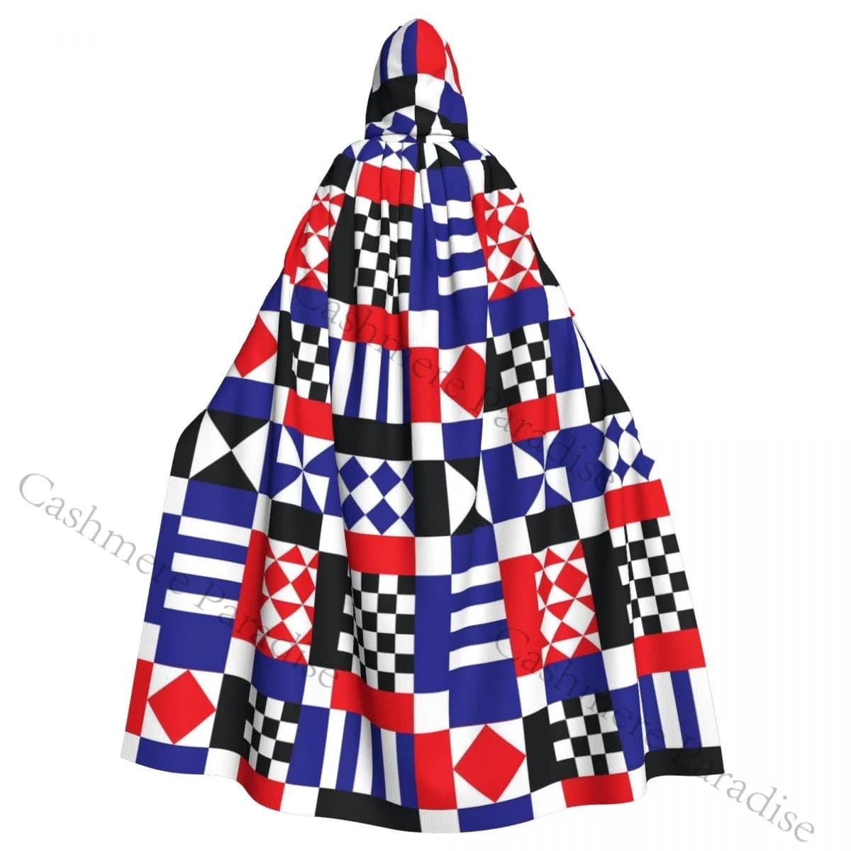 Long Cape Cloak Geometric Hooded Cloak Coat Hoodies Costume Elf Purim