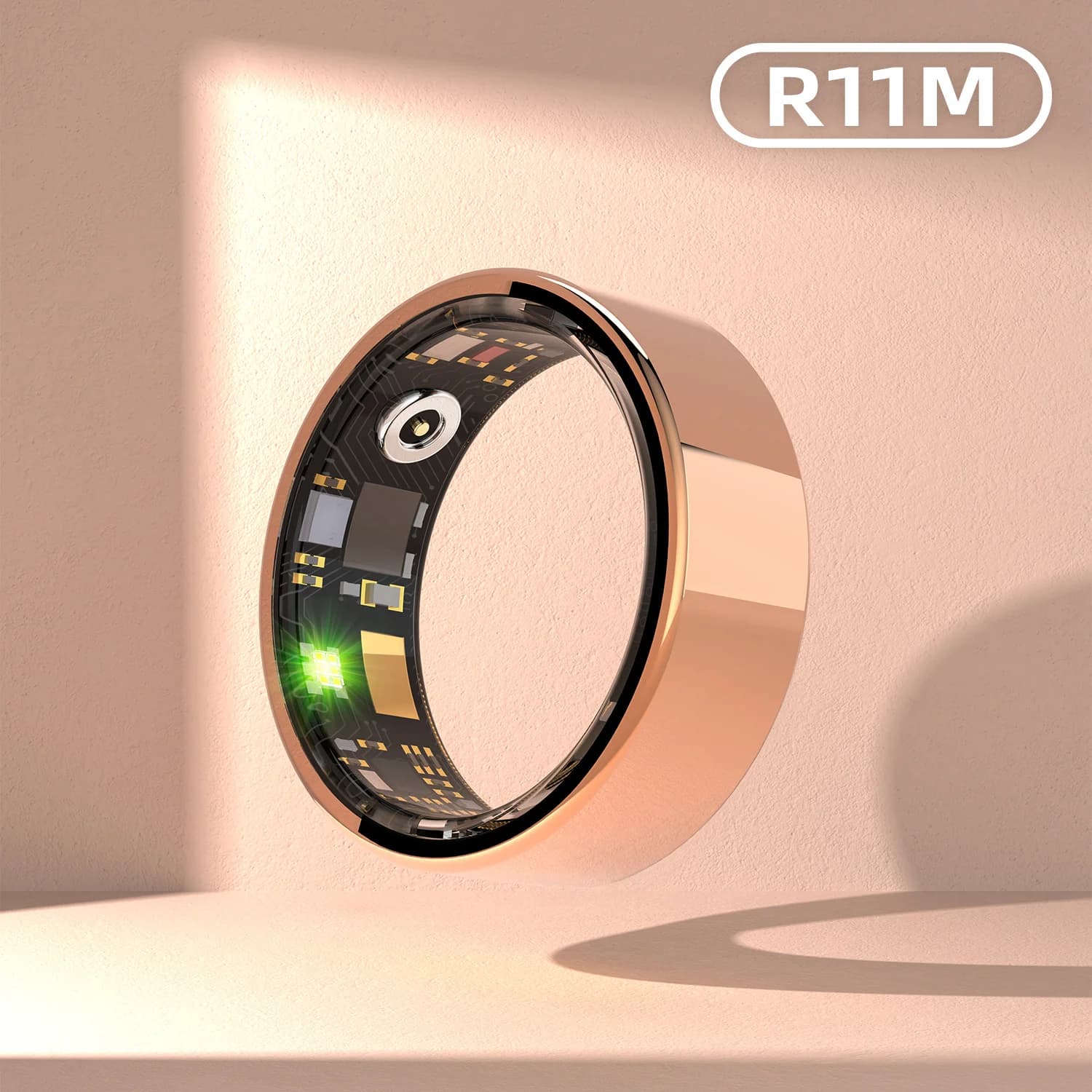Anello Intelligente Bluetooth per Monitoraggio Salute, Impermeabile IP68, per Uomini e Donne, con Misurazione di Ossigeno nel Sangue, Frequenza Cardiaca e Pressione Sanguigna, con App