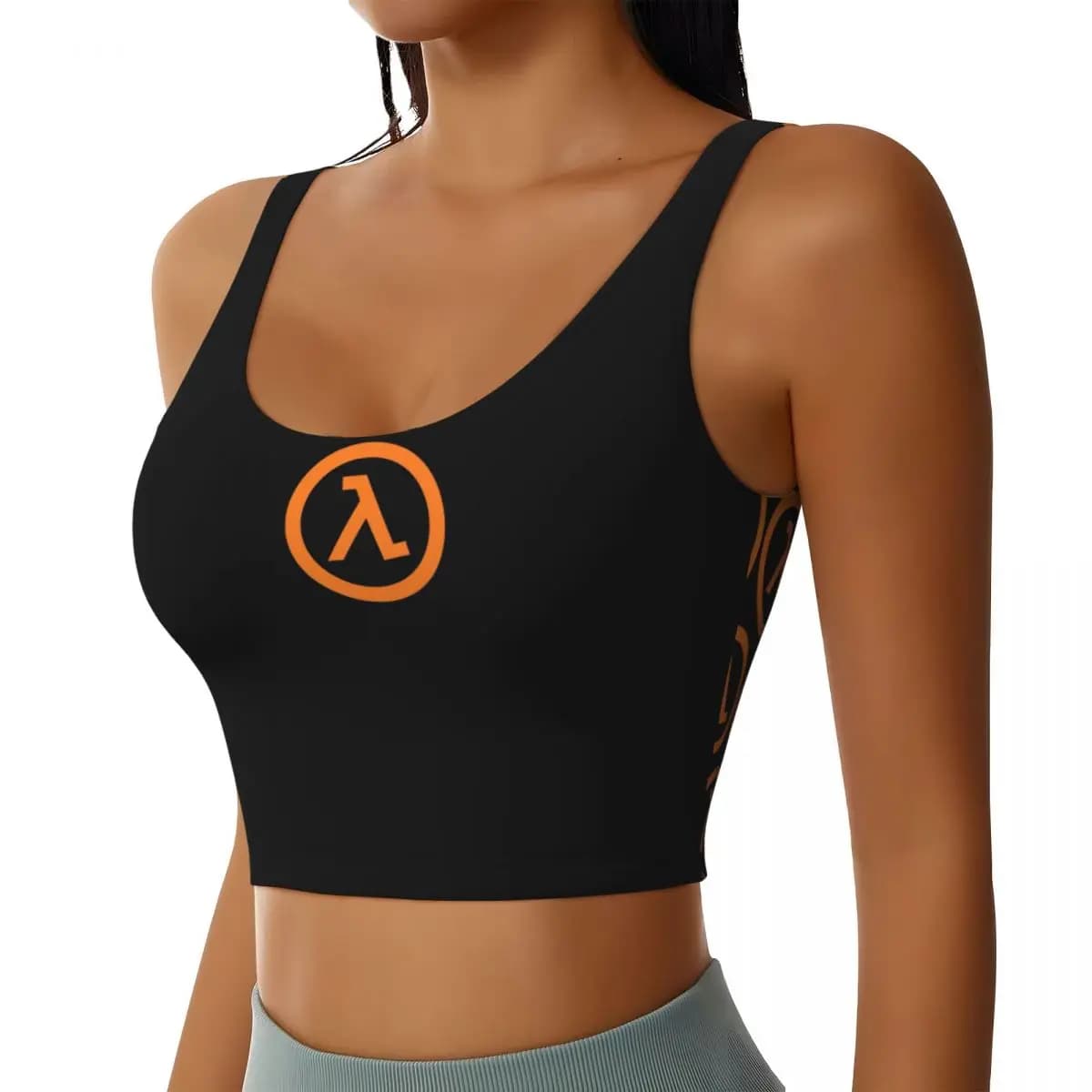 Reggiseni sportivi da donna Lambda Half Life personalizzati Canotta corta da yoga per allenamento in palestra con gilet ad alto impatto