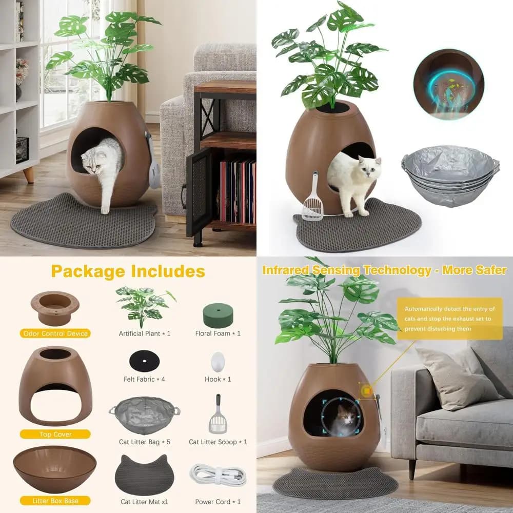 Hidden Cot with Artificial Plants, Cot Mat, Odori Removal, 5 Bags, Cats and Small Animals Palette
