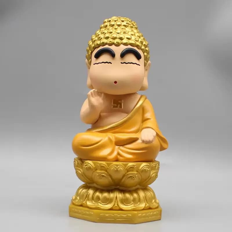 16 centimetri Del Fumetto Gk Crayon Shin Chan Cos Buddha Buona Fortuna di Loto Creativo Kawaii Decorazioni Per Il Desktop Modello di Bambola Giocattoli Per Bambini Regali