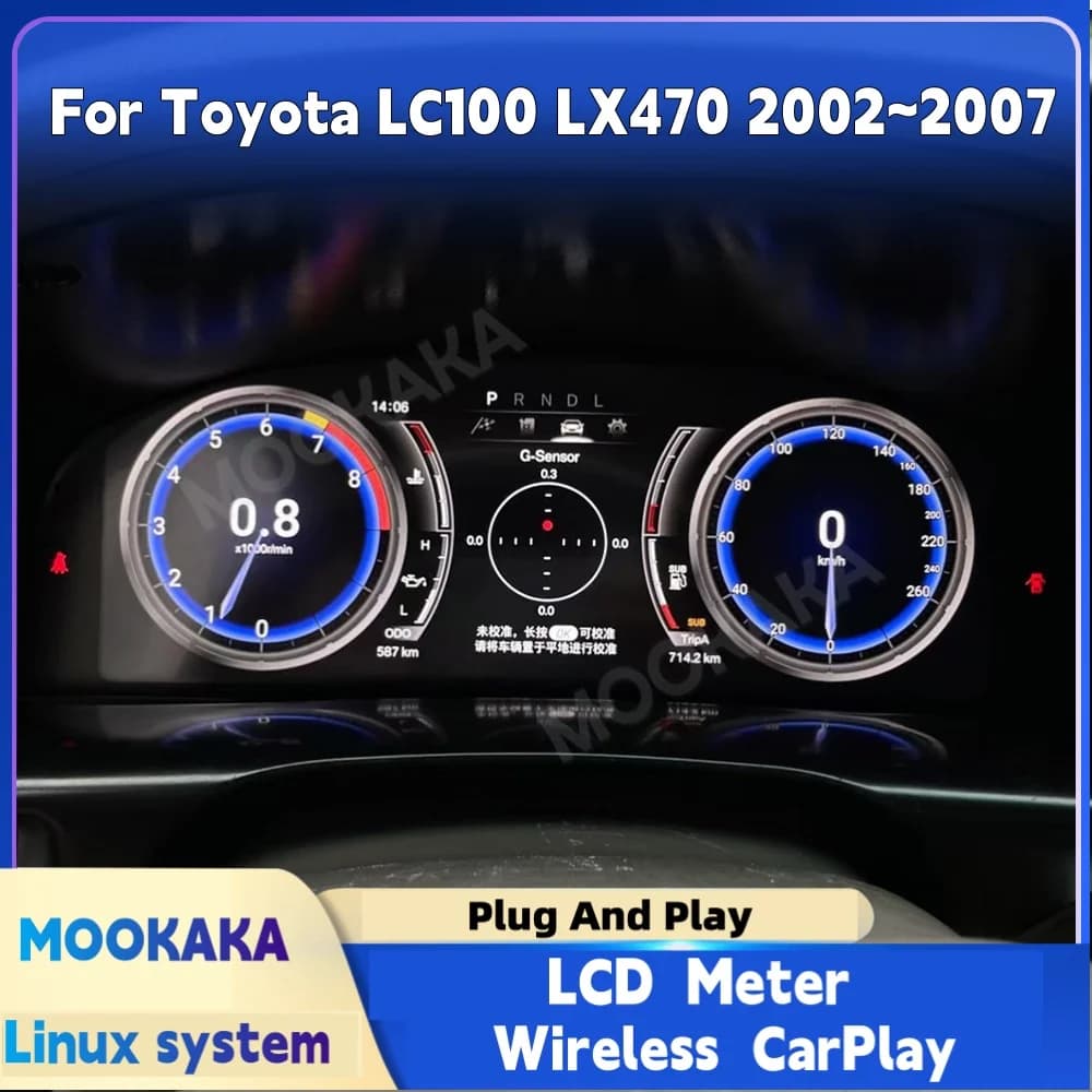 Digital Dashboard For Toyota LC100 LX470 2002~2007 Car Cluster LCD Meter Virtual Cockpit Digital Instrument Panel Head Unit