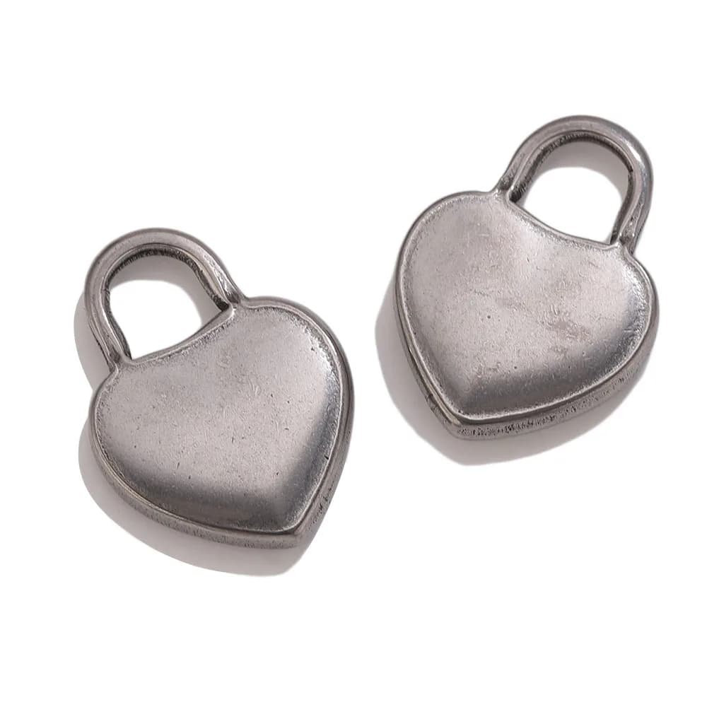 5/10pcs Stainless Steel Charms 304L Heart Charm for DIY Necklaces Earring Jewelry Making Supplies Waterproof Embroidery Pendant