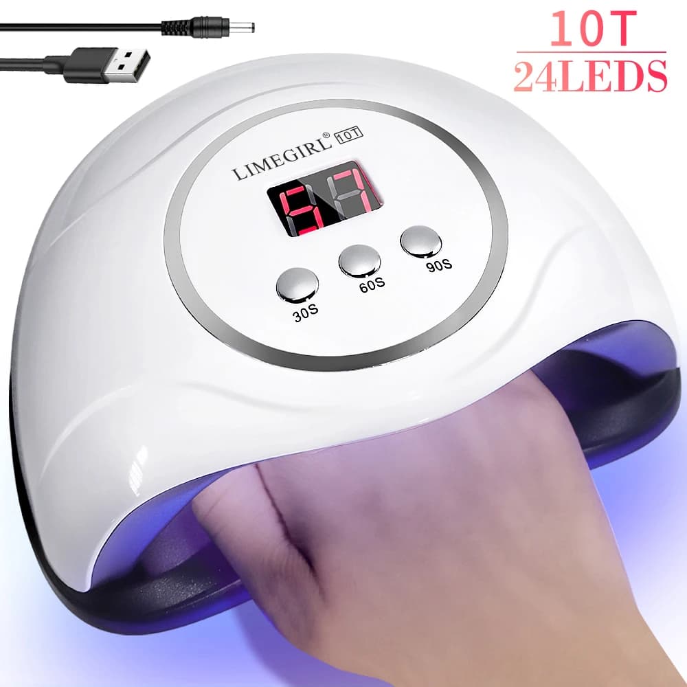 LIMEGIRL Professional Nail UV Lamp Manicure Nail Dryer Lamp LED for UV Gel Polish Drying LED UV Gel Nail Machine Smart Sensor USB Plug
