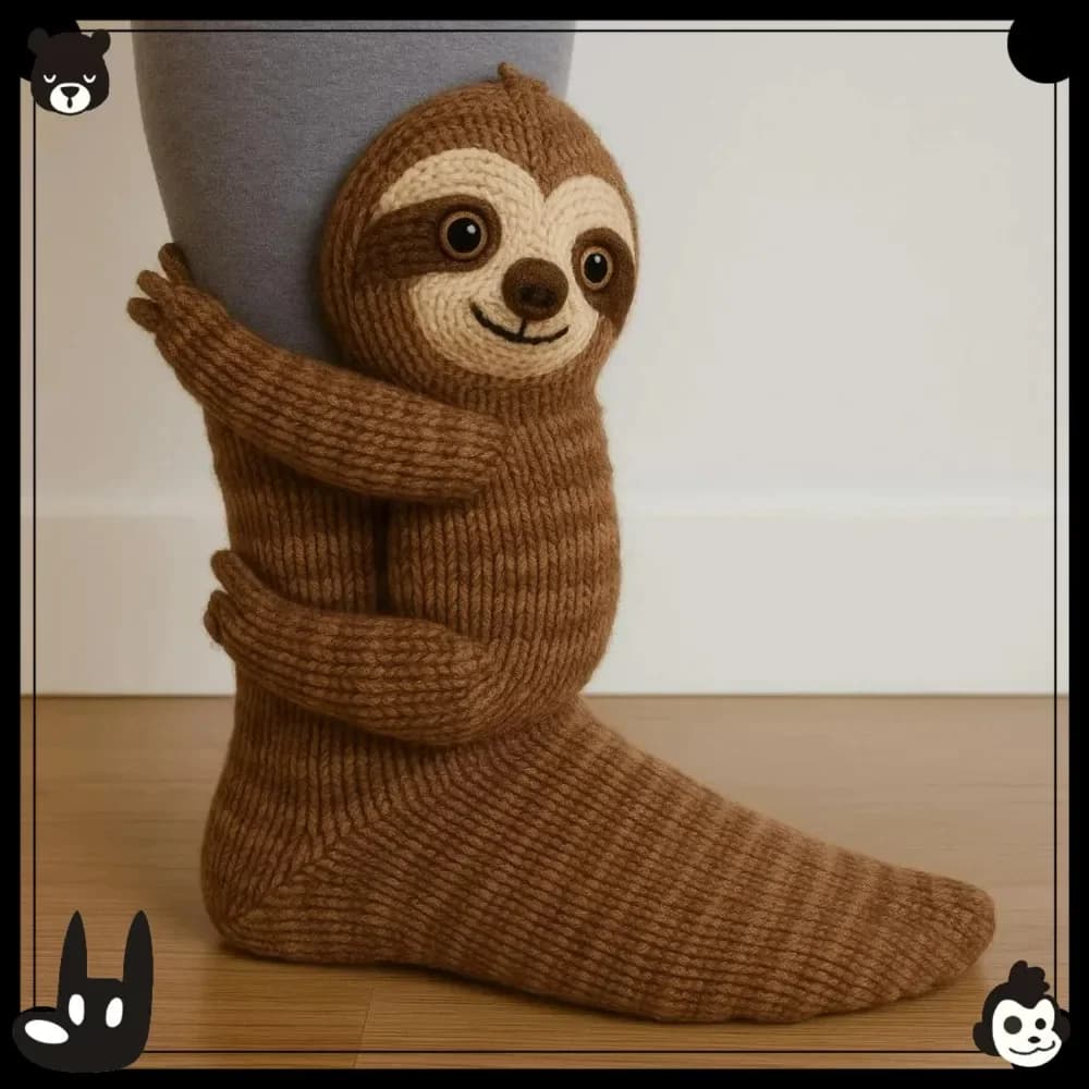 1 pair of knitted animal socks Fun cotton socks for cartoon animals Socks for fashionable sleeping for Christmas gifts for home