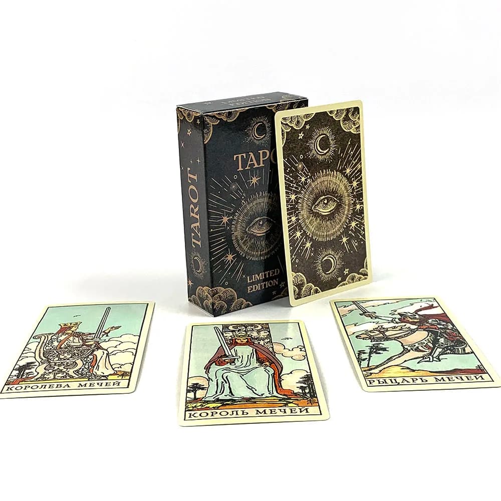 TAPO russo delle carte dei tarocchi in edizione limitata Edizione di divinazione del destino Giochi con guida Una carta dei tarocchi da 78 pezzi