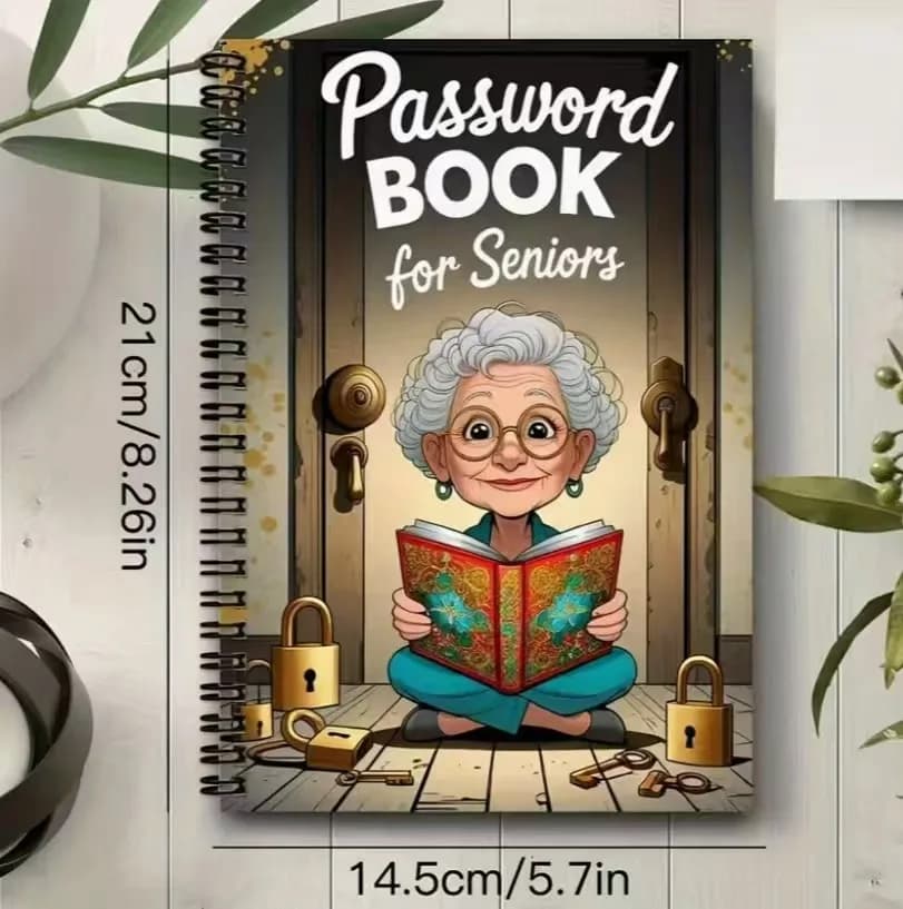 1 pz 2025 PasswordBOOK Libro delle Password, Interessante Quaderno a Spirale per Ricette, Diario per il Monitoraggio del Fitness e della Perdita di Peso per Anziani
