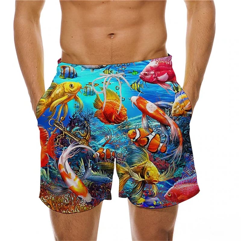 Animal Fish 3d Y2k Shorts Men Sea Creature Graphic Beach Shorts Kid Loose Casual Swimsuit Sports Pants Fashion Hawii Swim Trunks