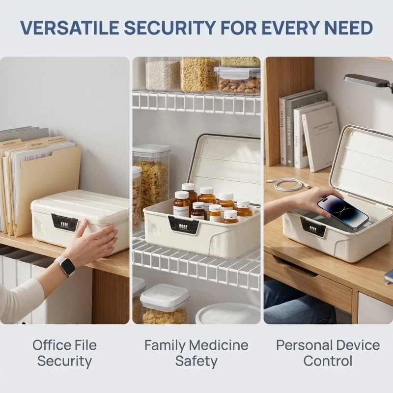 Safe Security Storage Box Passport Cash Organizer Case Household Valuables Jewelry Document Privacy Security Storage Safe Box