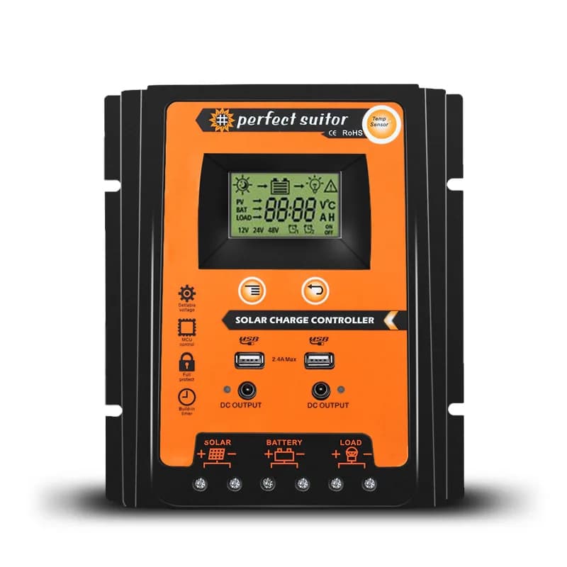 Regolatore di Carica Solare PWM 30A 12V 24V per Pannelli Solari e Batterie, Ideale per Illuminazione Stradale e Caricabatterie al Piombo-Acido