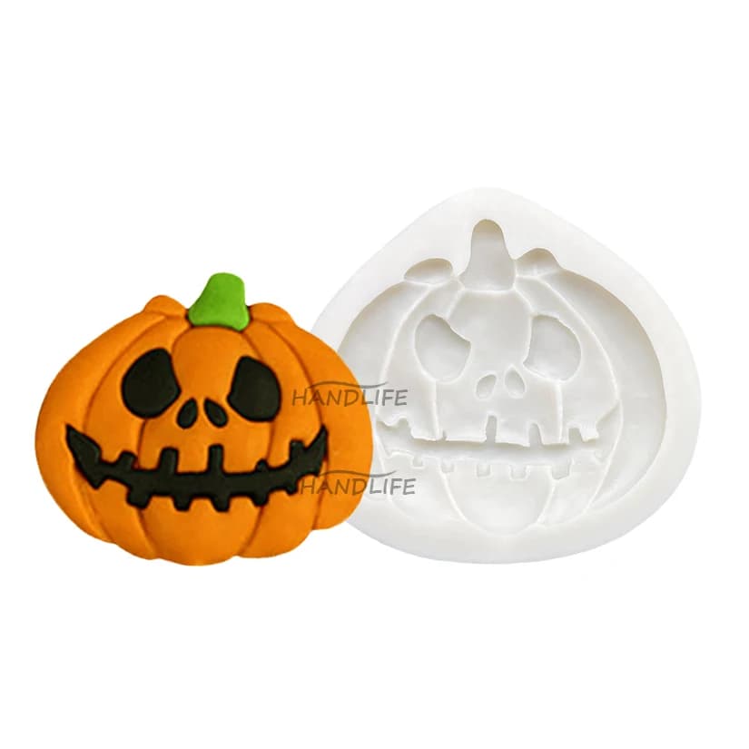 Stampo in Silicone per Jack-o'-lantern di Halloween, Strumenti per Resina, Stampo per Cupcake, Utensili per Decorazione Torte in Fondente