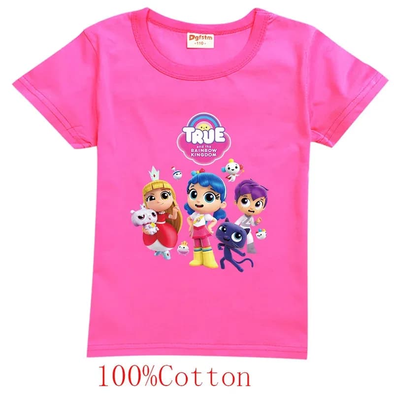 2024 Estate Vero e il Regno dell'Arcobaleno T Shirt Bambini 100% cotone T-shirt a maniche corte Neonati maschi Vestiti Adolescenti Ragazze Tshirt