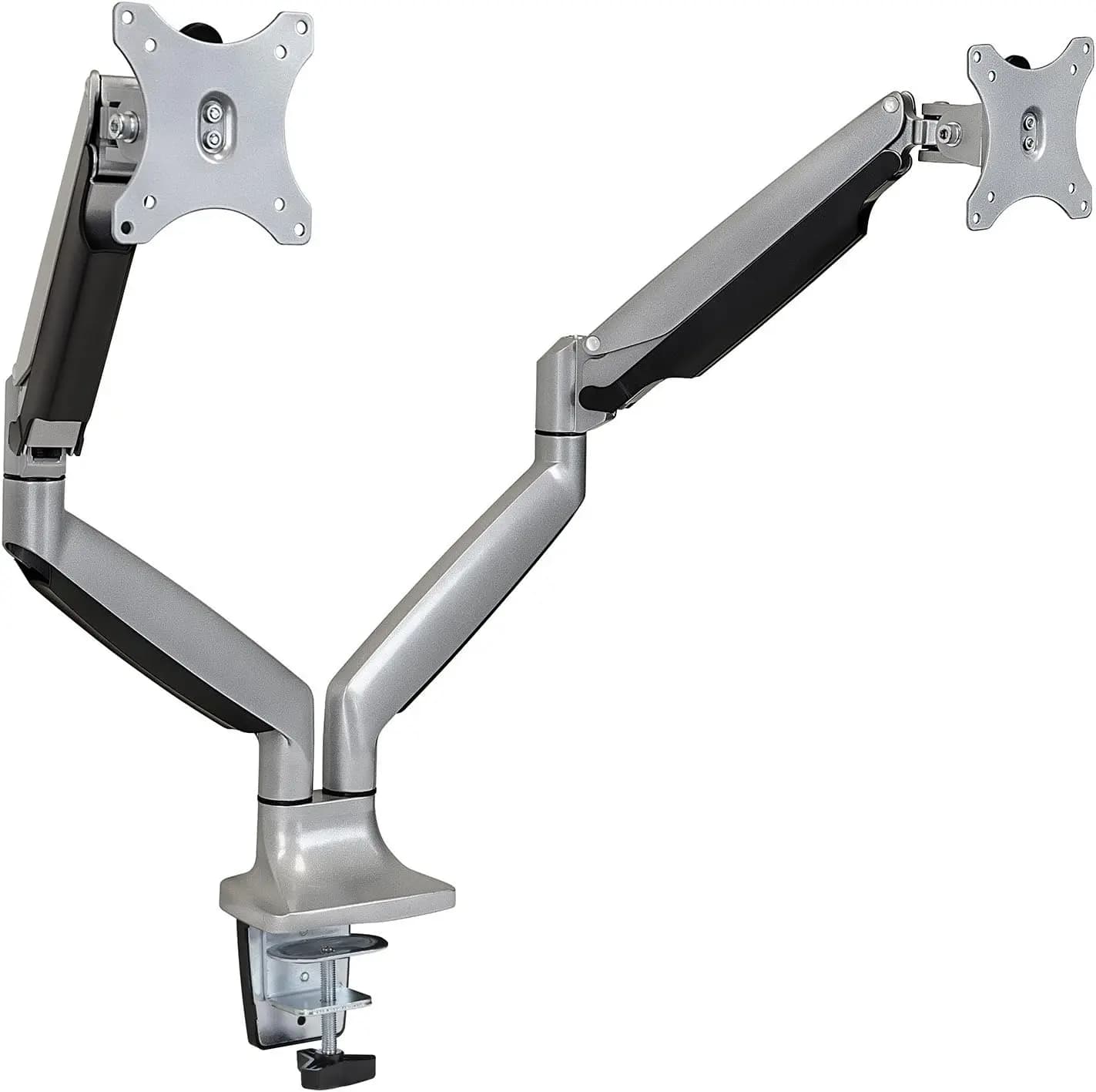 (MI-1772) Supporto da scrivania per due monitor con bracci articolati a molla a gas regolabili in altezza | Adatto per schermi fino a 32 pollici VESA 75 100