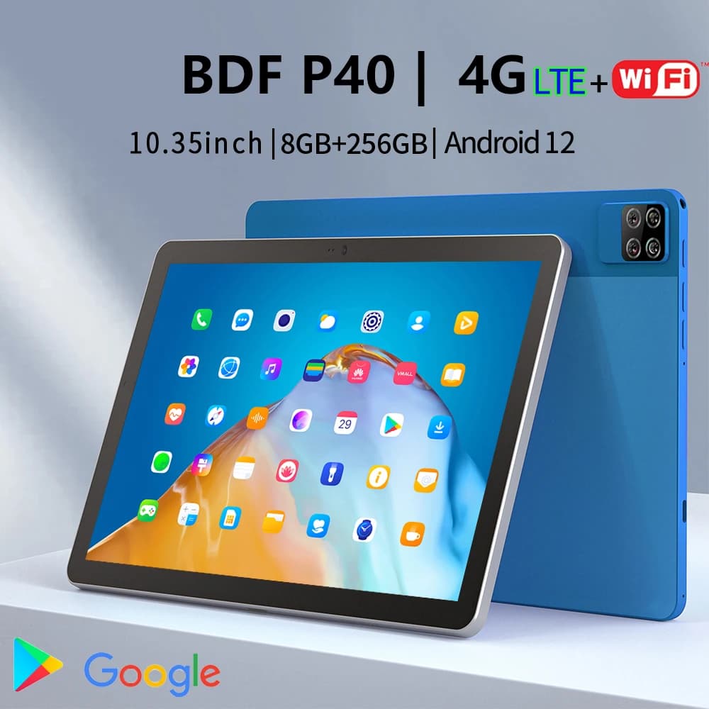 Firmware globale originale BDF P40 delicato Ai CPU 8GB + 256GB Octa Core Android 12 ,10.35 pollici HD LCD schermo Wifi Tablet Pad Tablet