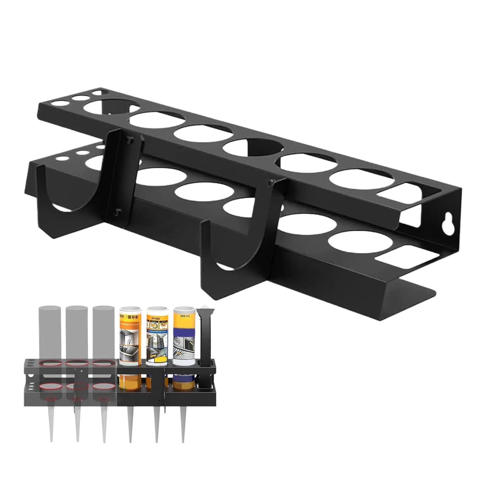 Cement tube, caulking tool storage rack, wall-mounted caulking tube holder, sealant organizer, wall-mounted metal tube rack