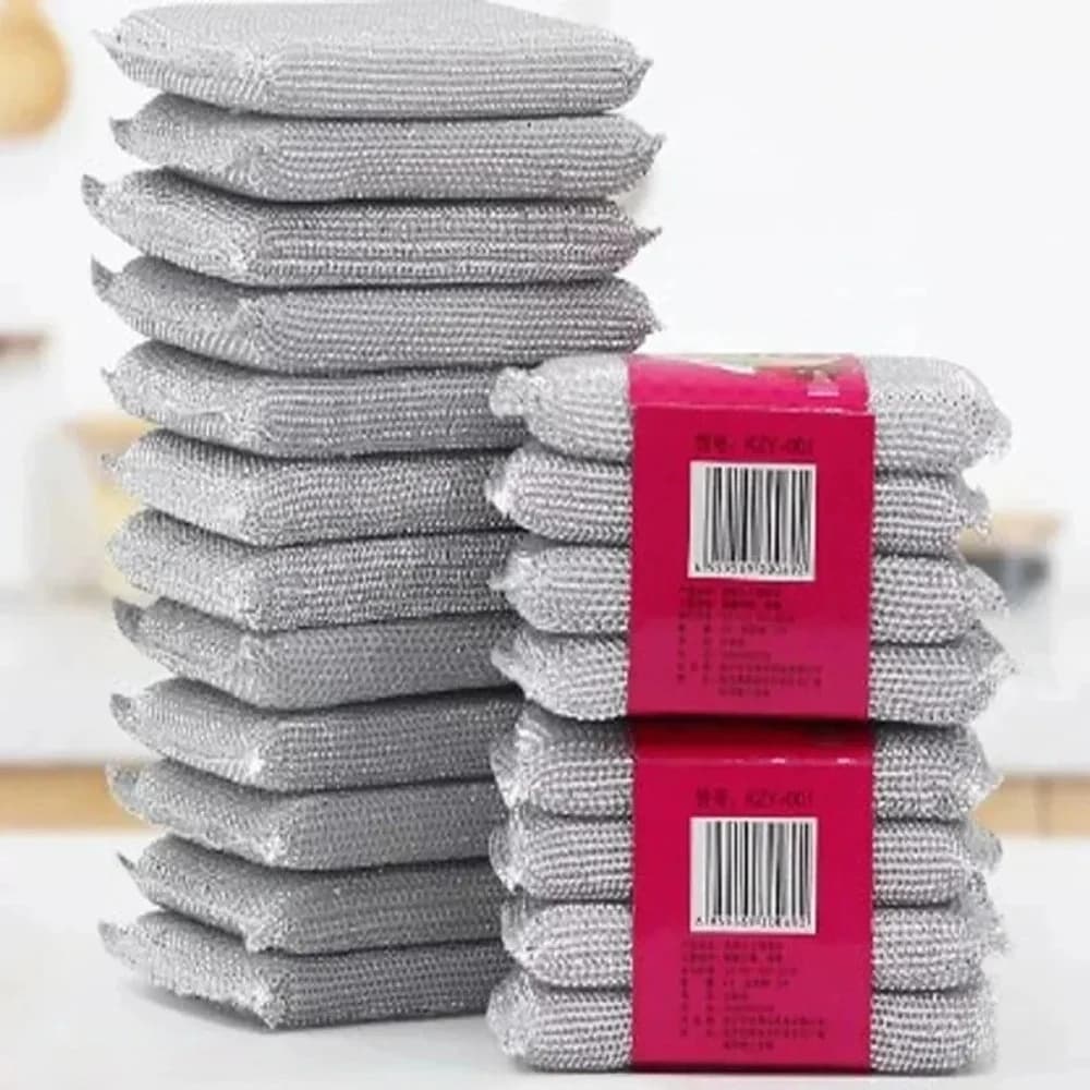 Pack of 4 sponges for scratch-resistant dishes: safe for pans, pots, utensils and countertops, kitchen cleaning pads