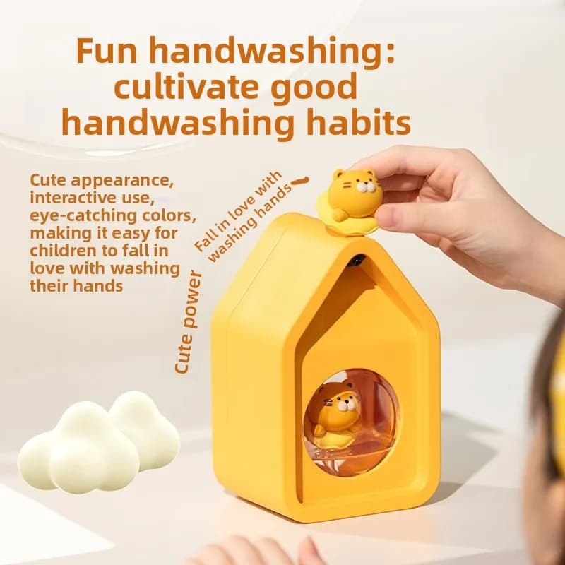 Dispenser di sapone elettrico Macchina disinfettante per le mani in schiuma con rilevamento automatico intelligente a parete per la casa carina e creativa