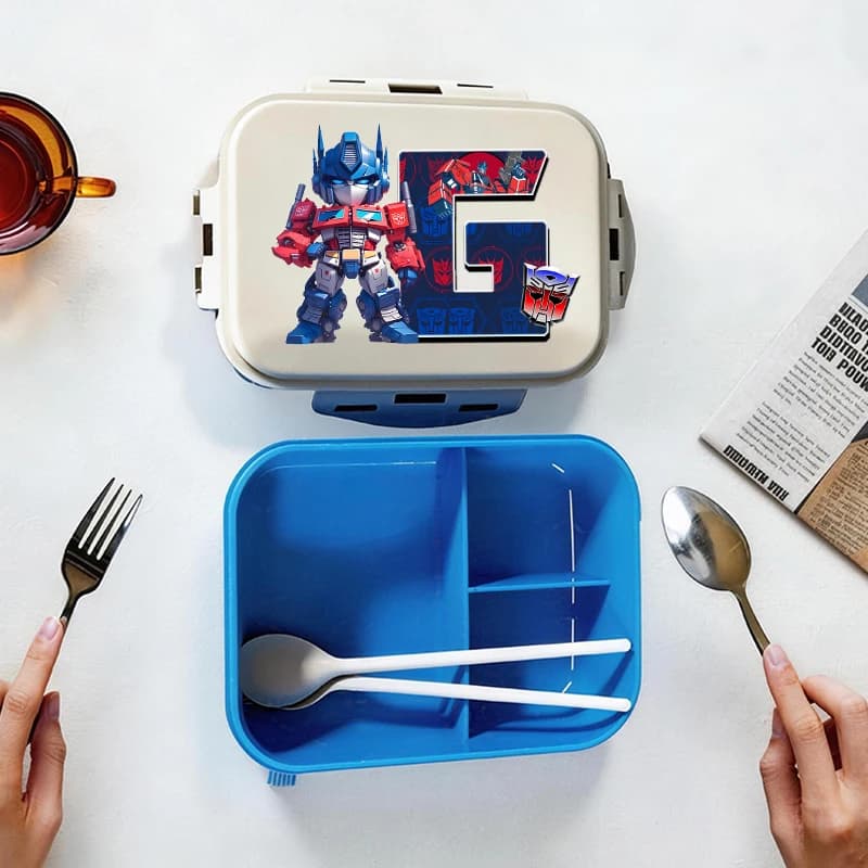 Lunch Box Transformers per Ragazzi e Ragazze, Bento Box Anime Portatile, Contenitore Ermetico per Alimenti a Singolo Strato, Regalo per Bambini